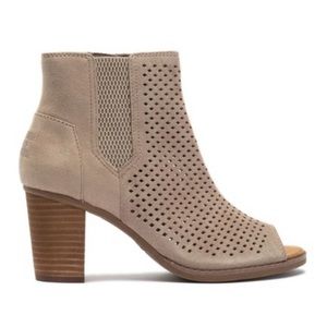 TOMS majorca suede peep toe bootie